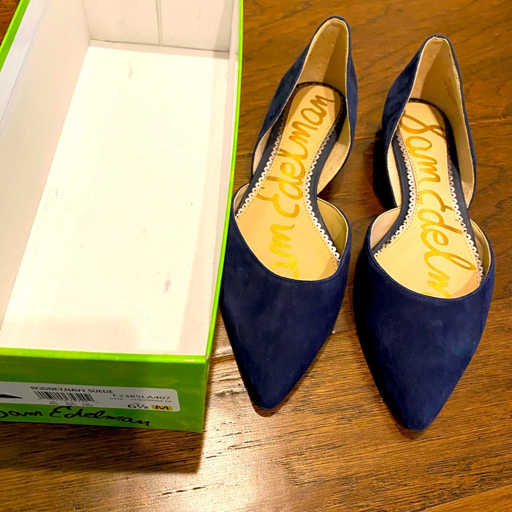 Holiday Navy Blue Suede Shoes - Size 6.5